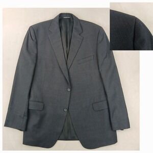Jack Victor 46L Mens Blazer Suit Jacket Charcoal‎ 22x32 Light Blue Windowpane
